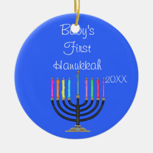 De Cerâmica Ornamento do HANUKKAH do BEBÊ PRIMEIRO