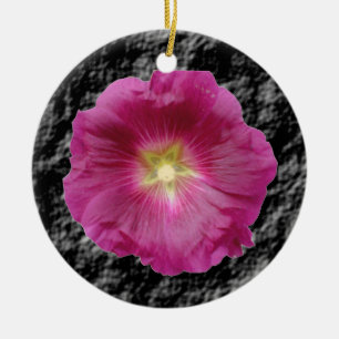 De Cerâmica Ornamento do Hollyhocks Roxo