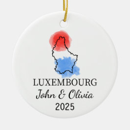 De Cerâmica Ornamento do Luxemburgo Personalizado, Bandeira do