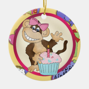De Cerâmica Ornamento do macaco do aniversário