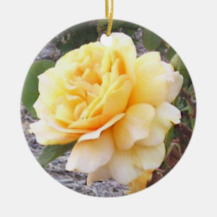 De Cerâmica Ornamento do memorial do rosa amarelo