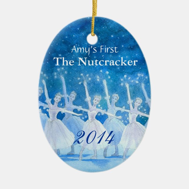 De Cerâmica Ornamento do Nutcracker do seu dançarino primeiro (Frente)