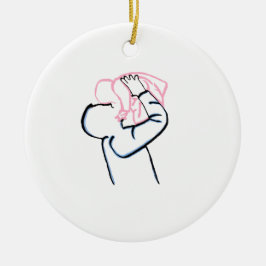 De Cerâmica Ornamento do Pai e Filha