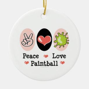 De Cerâmica Ornamento do Paintball do amor da paz
