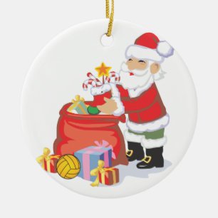 De Cerâmica Ornamento do papai noel do pólo aquático