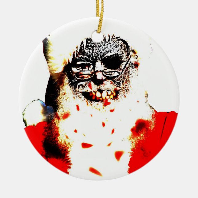 De Cerâmica Ornamento do papai noel do zombi (Frente)