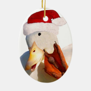 De Cerâmica Ornamento do pato do papai noel