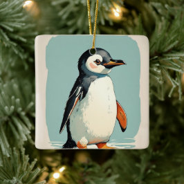 De Cerâmica Ornamento do pinguim Adorável