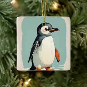 De Cerâmica Ornamento do pinguim Adorável