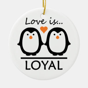 De Cerâmica ornamento do Pinguin Love, personalizar
