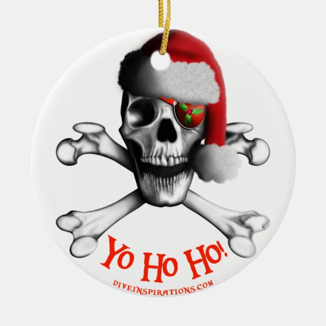 De Cerâmica Ornamento do pirata do Natal (Frente)