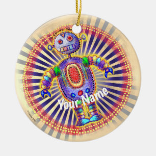 De Cerâmica Ornamento do Rainbow Robot