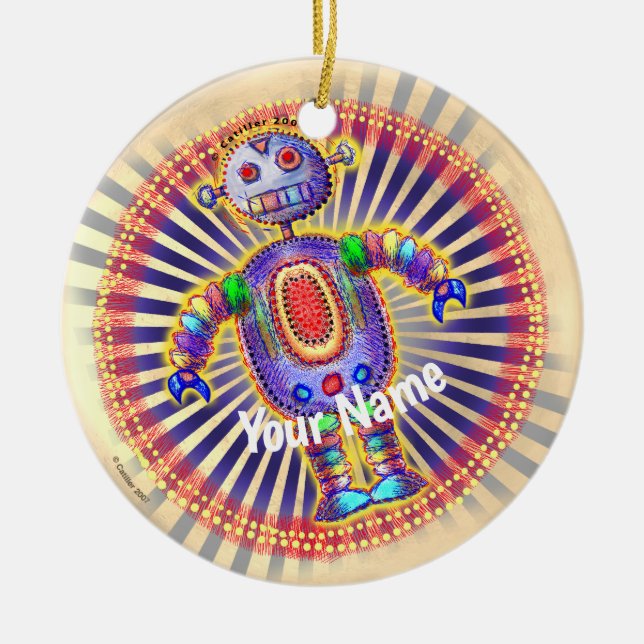 De Cerâmica Ornamento do Rainbow Robot (Frente)