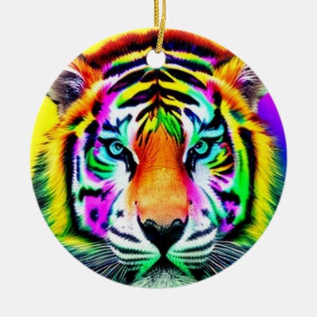 De Cerâmica Ornamento do Rainbow Tiger (Frente)