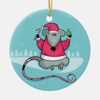 De Cerâmica Ornamento do rato do Natal