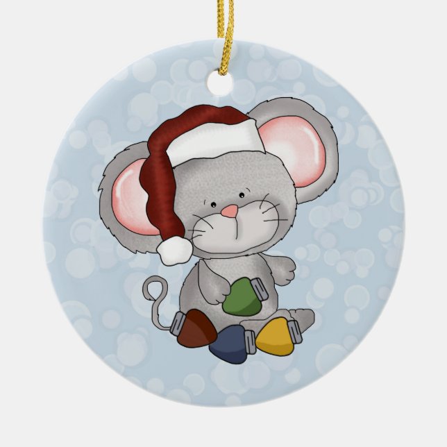 De Cerâmica Ornamento do rato do Natal (Frente)