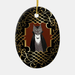 De Cerâmica Ornamento do retrato do gatinho do vampiro