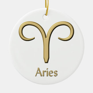 De Cerâmica Ornamento do símbolo do ouro do Aries
