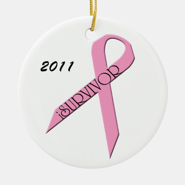 De Cerâmica ornamento do sobrevivente do cancro da mama do (Frente)