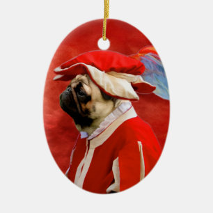 De Cerâmica Ornamento do soldado da guerra civil do Pug