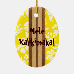 De Cerâmica Ornamento do surfboard Sunset Beach Vintage