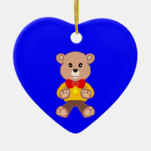 De Cerâmica Ornamento do Urso Azul