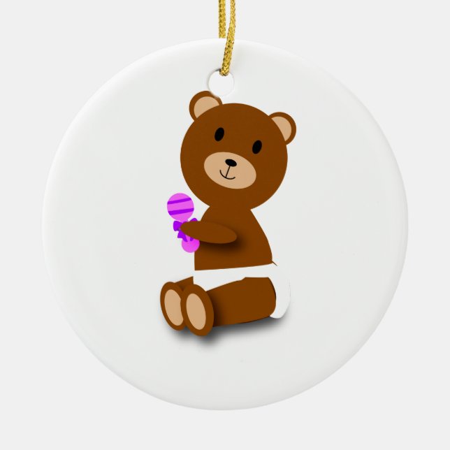 De Cerâmica Ornamento do Urso Bebê (Frente)