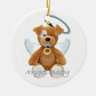 De Cerâmica Ornamento do urso do bebê do anjo