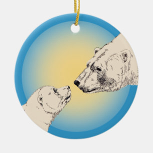 De Cerâmica Ornamento do Urso Polar Manipulando Presentes do U