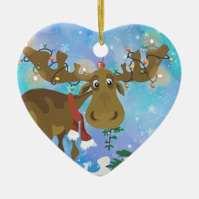 De Cerâmica Ornamento dos alces do Natal (Frente)