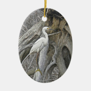De Cerâmica Ornamento dos cumprimentos da estação do Egret