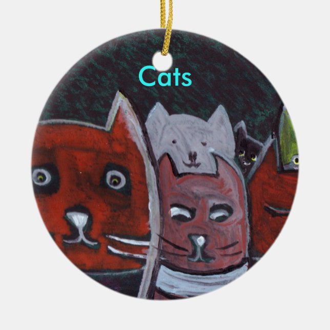 De Cerâmica Ornamento dos gatos (Frente)