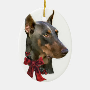 De Cerâmica Ornamento dos presentes do Natal do Pinscher do
