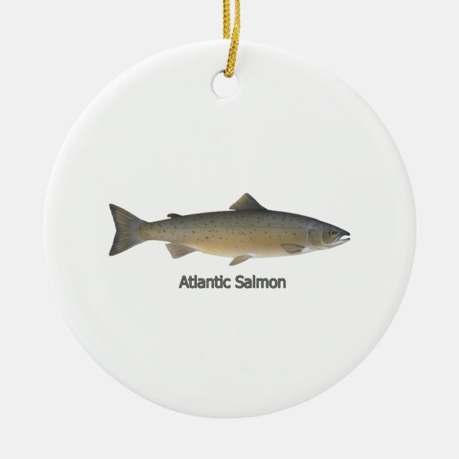 De Cerâmica Ornamento dos salmões atlânticos (Frente)