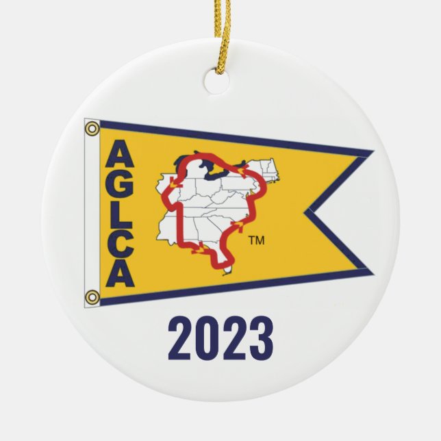 De Cerâmica Ornamento Dourado Burgee (2023) (Frente)