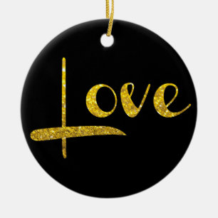 De Cerâmica Ornamento Dourado do amor do brilho do *~*