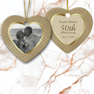 De Cerâmica Ornamento dourado do aniversário do teste padrão