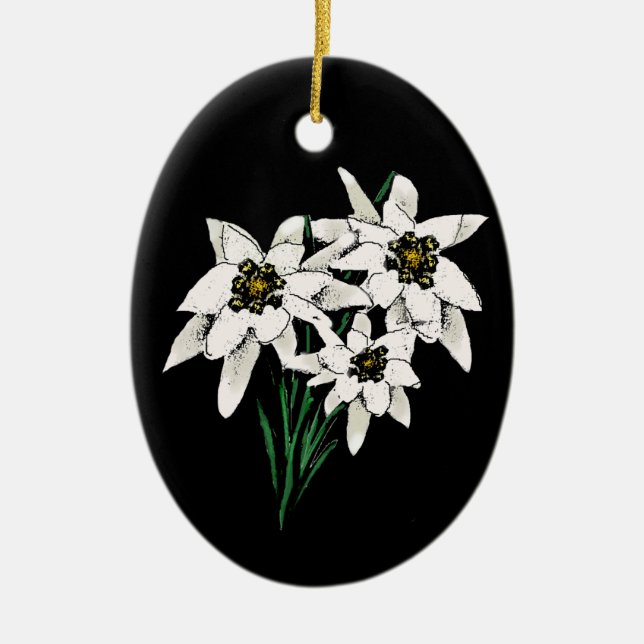 De Cerâmica ornamento Edelweiss (Frente)