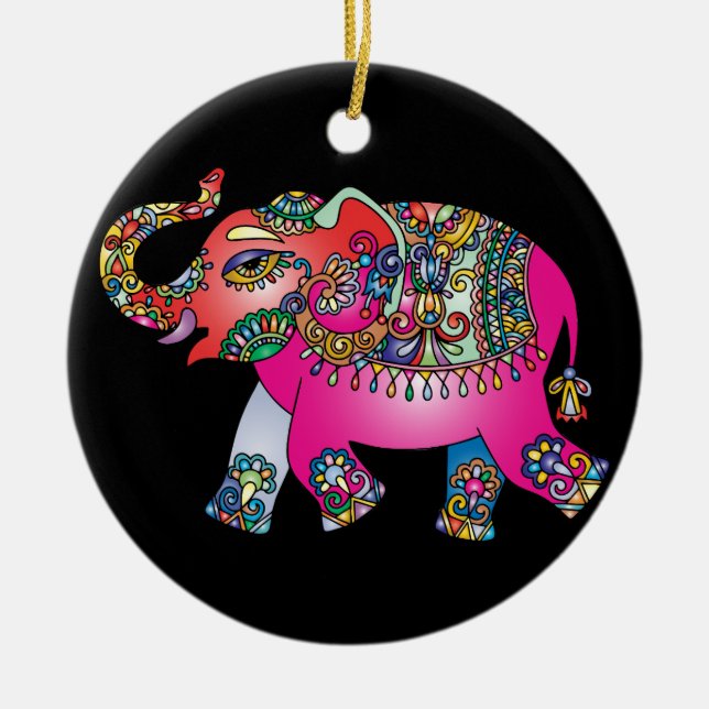 De Cerâmica ornamento elefante ornamental (Frente)