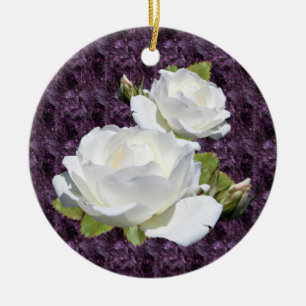 De Cerâmica Ornamento elegante do rosa branco