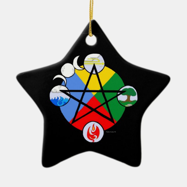 De Cerâmica Ornamento elementares do Pentagram (Frente)