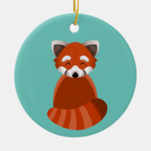 De Cerâmica ornamento em formato plano Red Panda