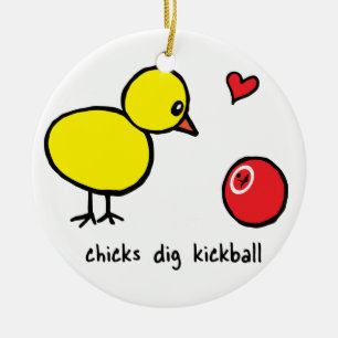 De Cerâmica Ornamento - escavação Kickball dos pintinhos