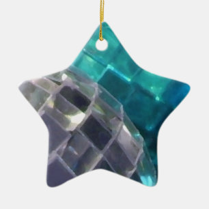 De Cerâmica ornamento estelar detalhado Blue Baubles