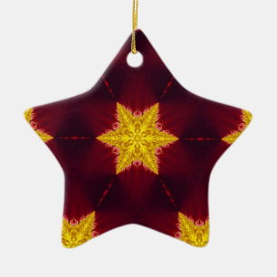 De Cerâmica Ornamento Estrela Dourada