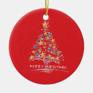 De Cerâmica Ornamento estrelado da árvore do Feliz Natal