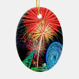 De Cerâmica Ornamento fantástico dos fogos-de-artifício