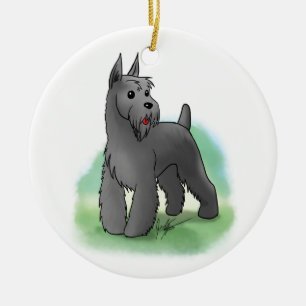 De Cerâmica Ornamento feito sob encomenda do Schnauzer