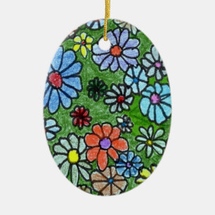De Cerâmica Ornamento Floral Divertido nº 2