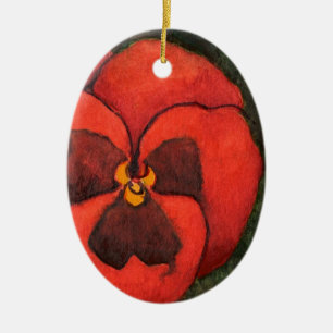 De Cerâmica Ornamento Floral "Pansy 3"